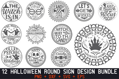 Halloween Round Sign Design Bundle