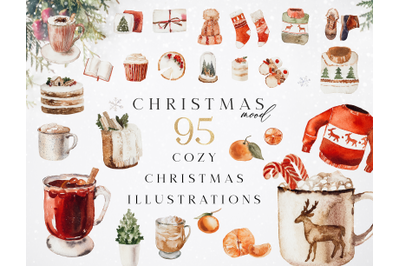 Christmas mood - watercolor bundle Illustrations