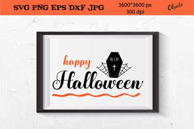 Happy Halloween Cut File. Farmhouse Sign SVG