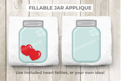 Fillable Canning Jar | Applique Embroidery