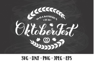 Oktoberfest hand lettered sign SVG. German beer festival