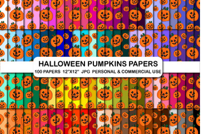 Halloween Pumpkins Digital Papers Background Pumpkin Pattern