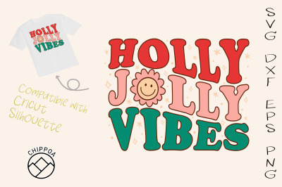 Holly Jolly Vibes retro Christmas