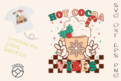 Hot Cocoa Vibes retro Christmas