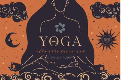Yoga illustration vector set