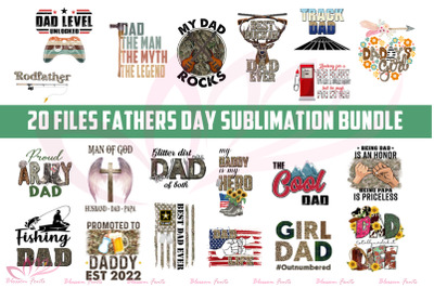 20 Files Fathers Day Sublimation Bundle