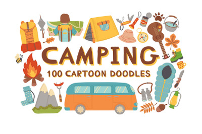 Camping doodles set