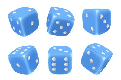 Game dice. 3d cubes for gambling symbols of lucky random choice differ