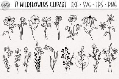 17 Raising Wildflowers SVG| Flower Line Art PNG