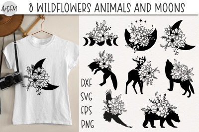 Wildflower Animals SVG | Celestial Moon Design
