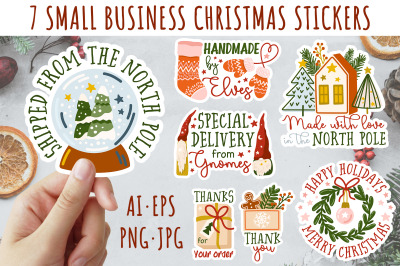 Christmas small business stickers, Packaging stickers