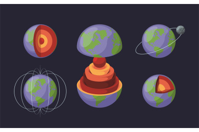 Earth layers. Geology illustration for education astronomy concept pic