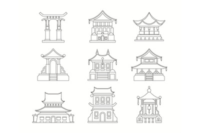 Asian architecture. Traditional chinese building japanese pagoda roof