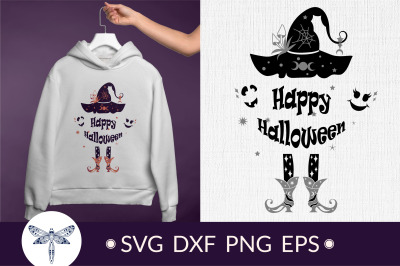 Funny Witch hat SVG with witch boots | Witchcraft SVG