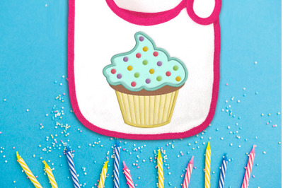 Cupcake with Sprinkles | Applique Embroidery