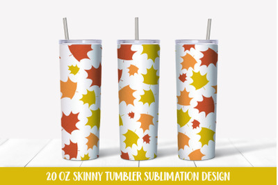 Autumn Tumbler Wrap Sublimation. Maple Leaves Tumbler