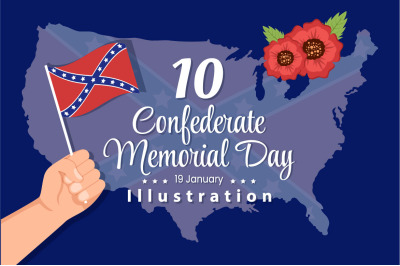 10 Confederate Memorial Day Illustration