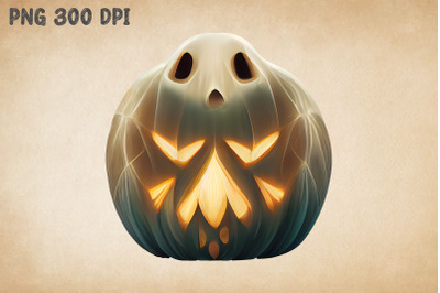 Pumpkin Combine With Ghost Halloween