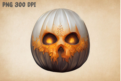 Pumpkin Combine With Ghost &amp; Skull