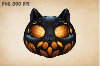 Black Cat Pumpkin For Halloween