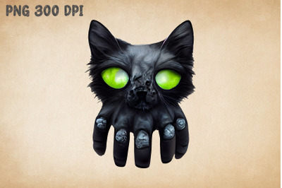 Black Cat Combine With Zombie Hand