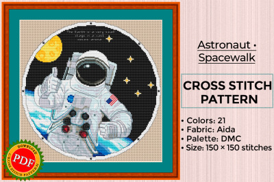Astronaut Cross Stitch Pattern | Spacewalk