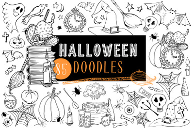 Halloween Doodles and Coloring Pages