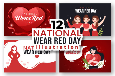 12 National Wear Red Day Illustration