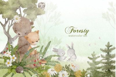 Foresty watercolor set