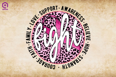 Fight Cancer Pink Ribbon Leopard