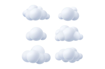 Silver clouds. Outdoor weather realistic visualisation fluffy plastic