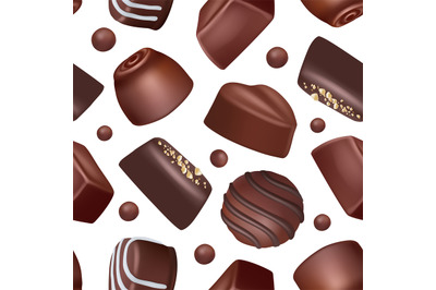 Sweets pattern. Chocolate dessert pictures for textile design cacao sw