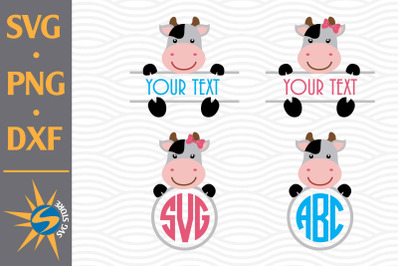 Cow Monogram SVG, PNG, DXF Digital Files Include