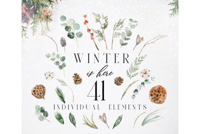 Winter is here - Individual elements Clipart