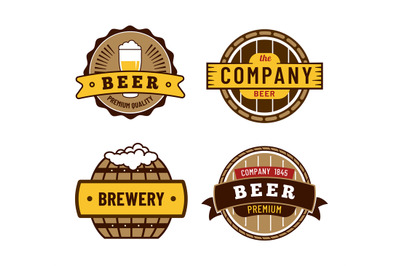 Beer label badges, brewery company of collection