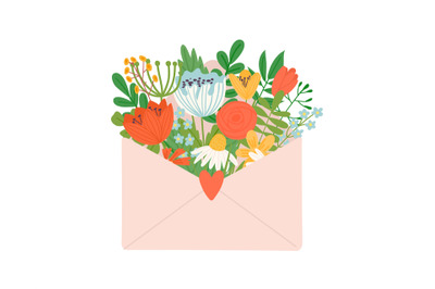 Flower in letter mail, present and gift