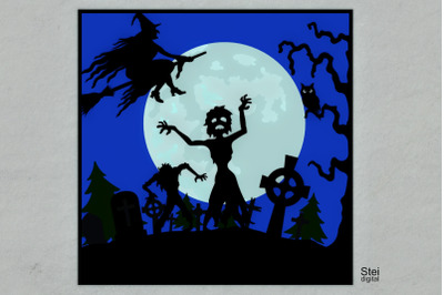 3d Halloween SVG, DXF cut files, scary Halloween svg.