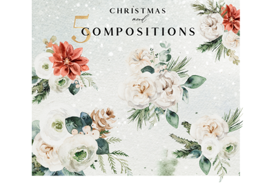Christmas mood collection - 5 floral compositions