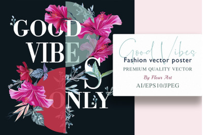 Good vibes only vector fashion print