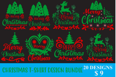 CHRISTMAS T-SHIRT DESIGN BUNDLE