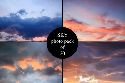 Sunset sky photo pack