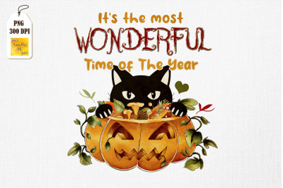 The Most Wonderful Time Black Cat