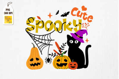 Spooky Cute Kitten Pumpkin Bat Black Cat