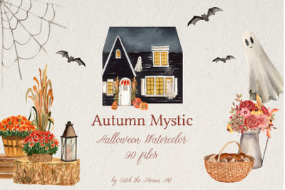Autumn Mystic Halloween Watercolor
