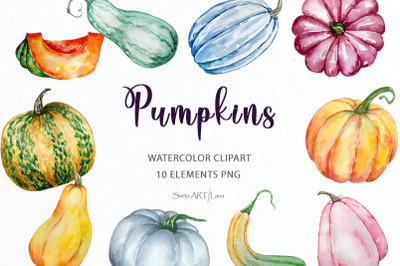 Watercolor Pumpkin Clipart