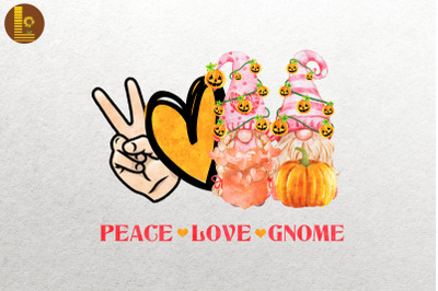 Cute Halloween Peace, Love, and Gnome