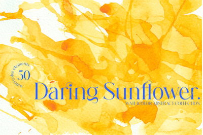 Daring Sunflower Watercolor Texture Clipart