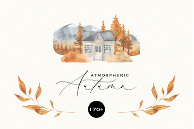 Watercolor Autumn Atmospheric Fall Clipart