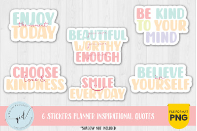 6 Stickers Planner Inspirational Quotes, Personal stickers