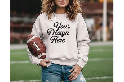 Football White Woman Mockups&2C; Sports Mockups Digital Download